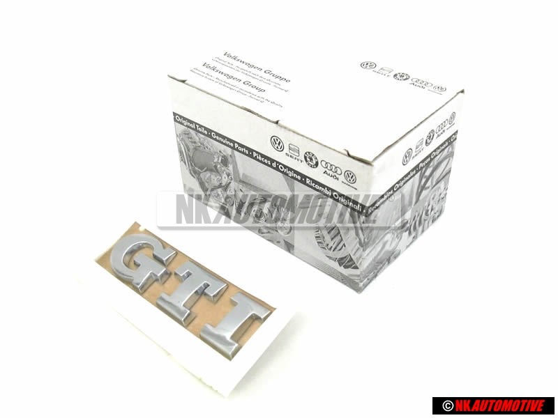 Genuine VW GTI Rear Boot Badge Emblem Chrome - 6R0853675E 739