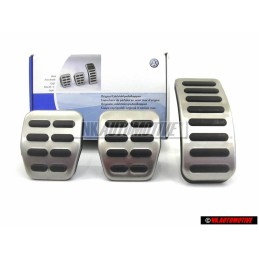 Genuine VW Set Pedal Caps Brushed Stainless Steel - 8N1064200