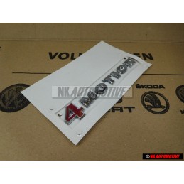 Genuine VW 4MOTION Rear Trunk Boot Badge Emblem Chrome Red - 3B0853675AEGQF
