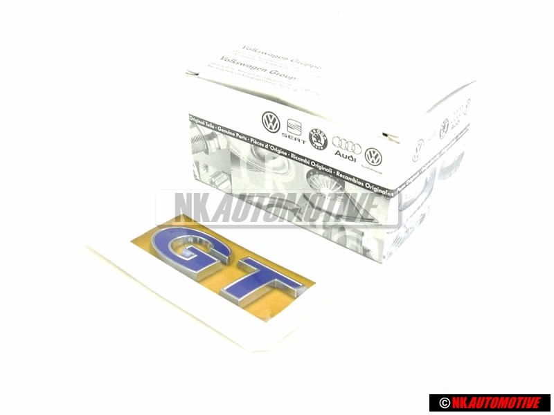 Genuine VW GT Rear Boot Badge Emblem Silver Blue - 6R0853675S AFL
