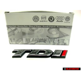 Genuine VW TDI Rear Boot Badge Emblem Chrome Red - 1H0853675E EQW