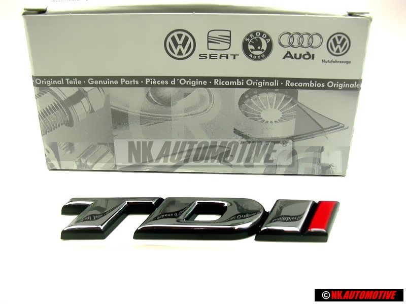 Genuine VW TDI Rear Boot Badge Emblem Chrome Red - 1H0853675E EQW