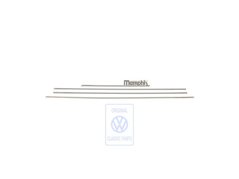 Genuine VW Trim Strip For Fender, Door, Side Panel Silver Dark - 193898525C 3ZZ