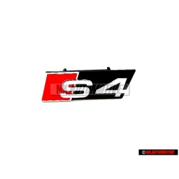 Genuine Audi S4 Front Grill Badge Emblem Black Chrome Red - 8D0853736E 2ZZ