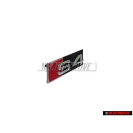 Genuine Audi S4 Front Grill Badge Emblem Black Chrome Red - 8D0853736E 2ZZ