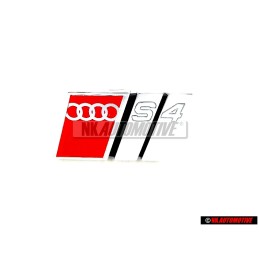Genuine Audi S4 Front Grill Badge Emblem Chrome Red - 8D0853736C 2ZZ