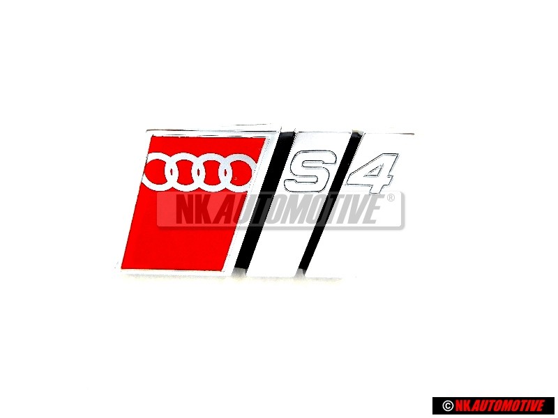 Genuine Audi S4 Front Grill Badge Emblem Chrome Red - 8D0853736C 2ZZ