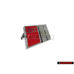 Genuine Audi S4 Front Grill Badge Emblem Chrome Red - 8D0853736C 2ZZ
