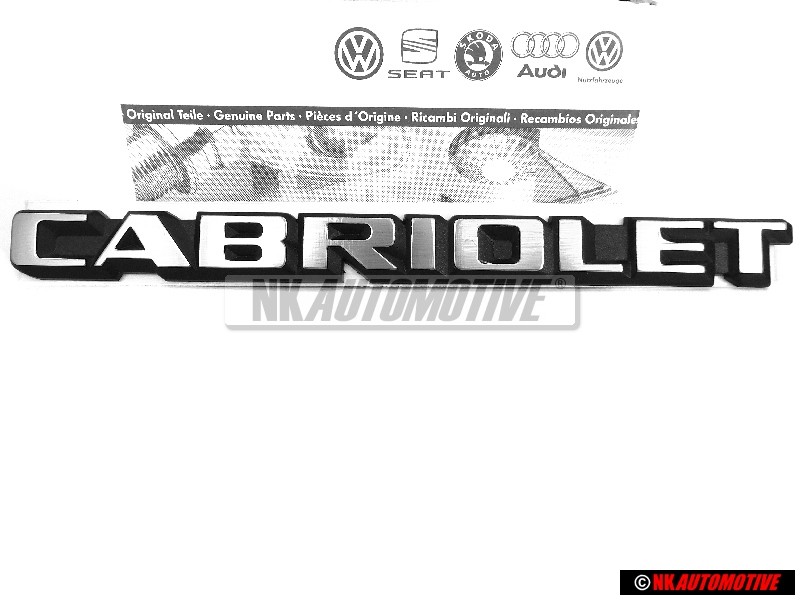 Genuine VW CABRIOLET Rear Badge Emblem Brushed Silver - 155853687F GX2