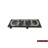Genuine VW GTD Front Grill Badge Emblem Brushed Silver - 171853679D