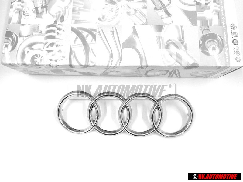 Genuine Audi Rings Front Grill Badge Emblem Chrome - 443853605
