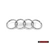 Genuine Audi Rings Front Grill Badge Emblem Chrome - 443853605