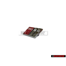 Genuine Audi S6 Steering Wheel Badge Emblem Chrome Red - 4B0419685
