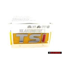 Genuine VW TSI Rear Badge Emblem Chrome Red - 5G0853675A JZQ