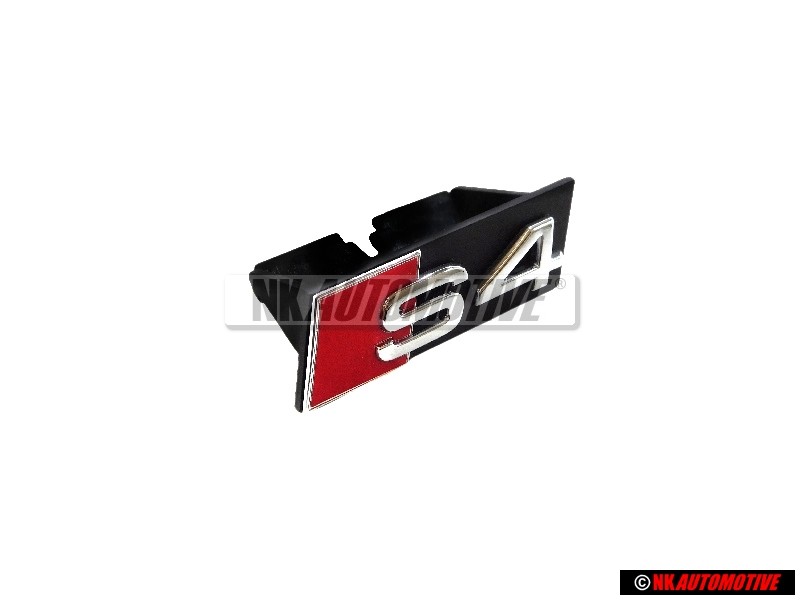 Genuine Audi S4 Front Grill Badge Emblem Black Chrome Red - 8H0853736A 2ZZ