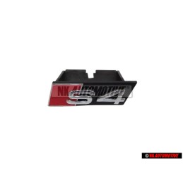 Genuine Audi S4 Front Grill Badge Emblem Black Chrome Red - 8H0853736A 2ZZ