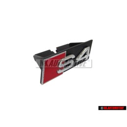 Genuine Audi S4 Front Grill Badge Emblem Black Chrome Red - 8H0853736A 2ZZ