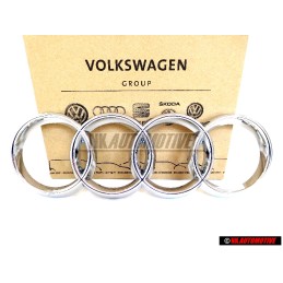 Genuine Audi Rings Front Grill Badge Emblem Chrome - 8Z0853605 2ZZ