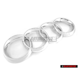 Genuine Audi Rings Front Grill Badge Emblem Chrome - 8Z0853605 2ZZ