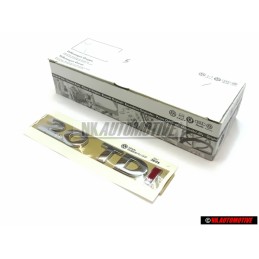 Genuine VW 2.0 TDI Rear Trunk Boot Badge Emblem Chrome Red - 1K0853675J GQF