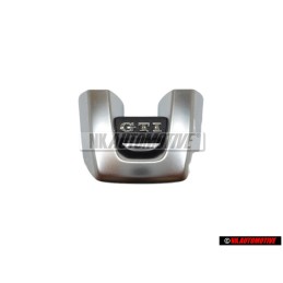 Genuine VW GTI Steering Wheel Badge Emblem Chrome Black - 5K0419685P UTF