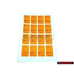 VW Classic Parts Orange Volkswagen service sticker 16 piece - ZCP902673