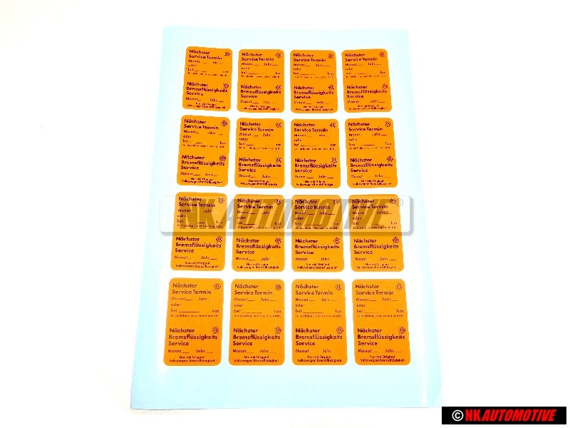 VW Classic Parts Orange Volkswagen service sticker 16 piece - ZCP902673