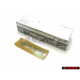 Genuine VW 2.0 TDI Rear Trunk Boot Badge Emblem Chrome Red - 3C0853675F GQF