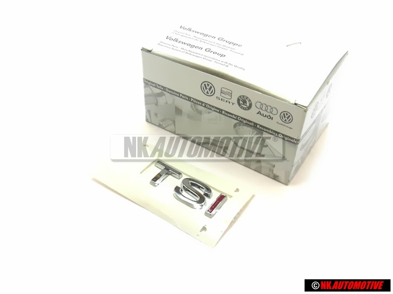 Genuine VW TSI Rear Trunk Boot Badge Emblem Chrome Red - 1K5853675H GQF
