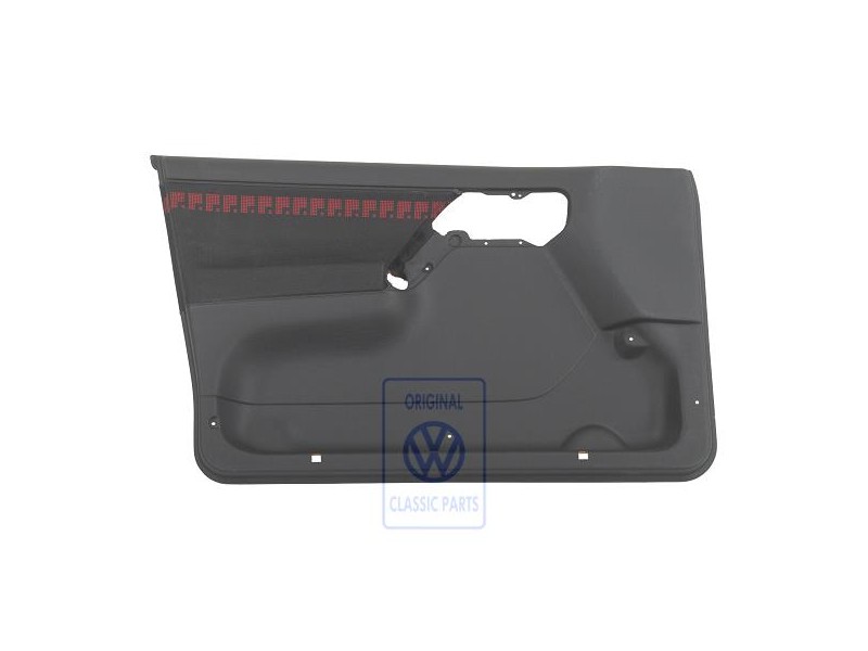 Genuine VW Door Panel Trim (Cloth) Black/Red - 1H4867011BKENB