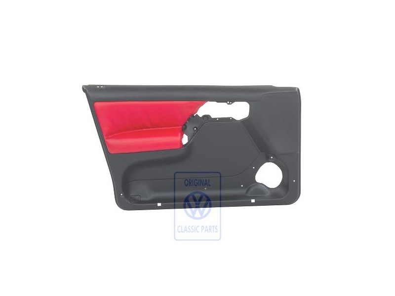 Genuine VW Door Trim (Leather/Leatherette) Black/Red - 1H4867011CEEAS