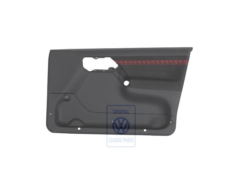 Genuine VW Door Panel Trim (Cloth) Black/Red - 1H4867012BHENB