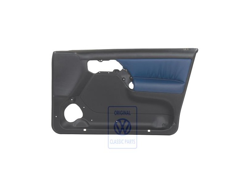 Genuine VW Door Trim (Leather/Leatherette) Black/Blue - 1H4867012CBFAB