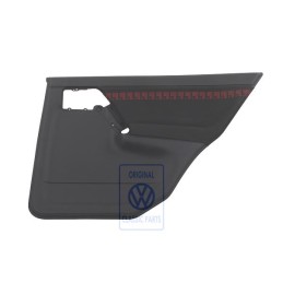 Genuine VW Door Panel Trim (Cloth) Black/Red - 1H4867212BDECZ