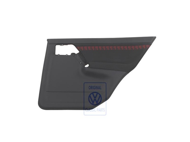 Genuine VW Door Panel Trim (Cloth) Black/Red - 1H4867212BDECZ