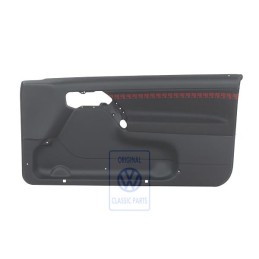Genuine VW Door Panel Trim (Cloth) Black/Red - 1H3867012APECZ