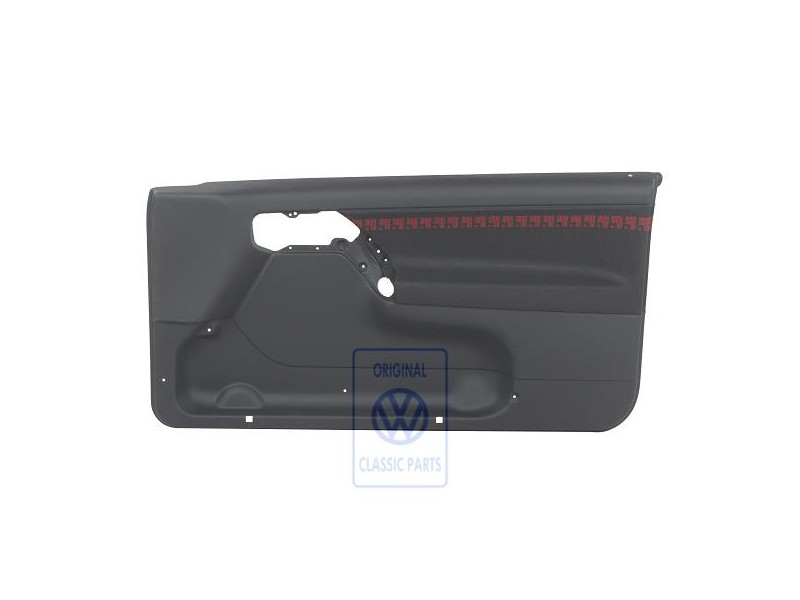Genuine VW Door Panel Trim (Cloth) Black/Red - 1H3867012APECZ
