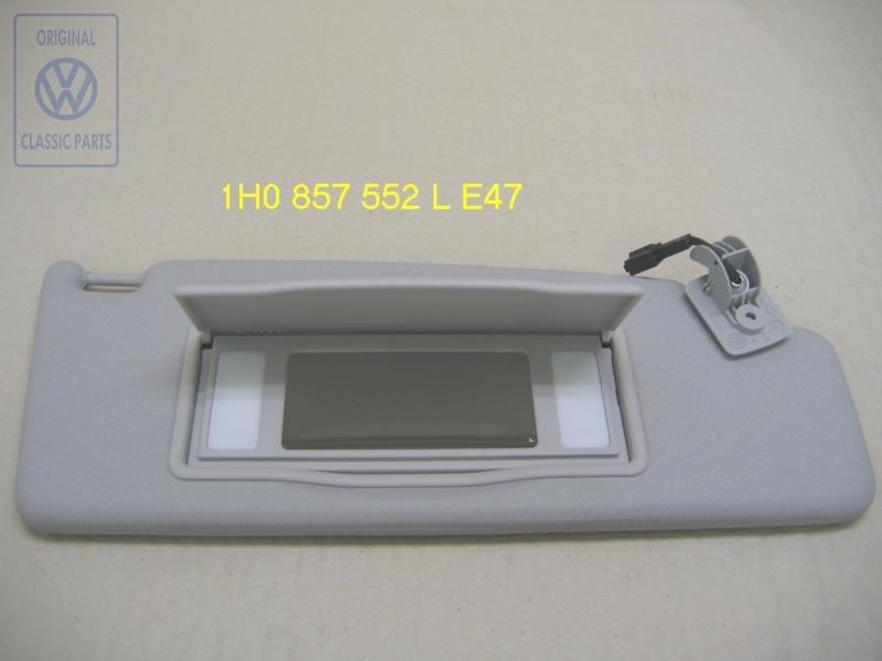 Genuine VW Sun Visor With Illuminated Mirror And Cover - 1H0857552L E47