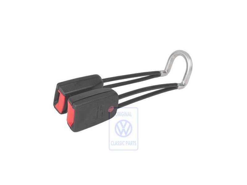 Genuine VW Double Belt Latch Satin Black/Fire Red - 1H0857739A FCN