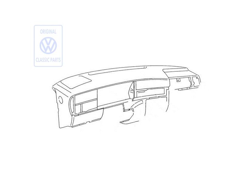Genuine VW Dash Panel, Padded Mauritius Blue - 1H6857003Q H45