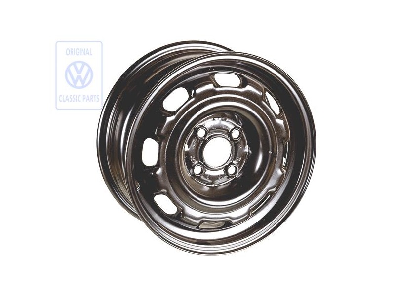 Genuine VW Steel Rim Rally Black - 1HM601025 03C