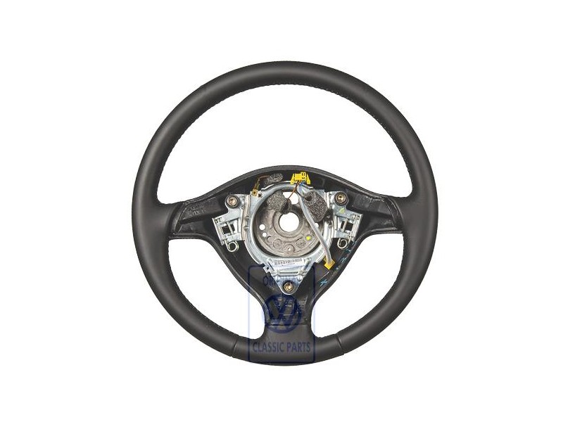 Genuine VW Sports Steering Wheel(Leather) Black/Green - 1J0419091AELME