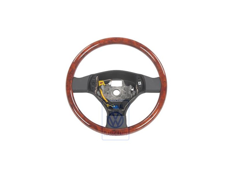 Genuine VW Sports Steering Wheel (Wood) Burr Walnut - 1J0419091BP2WE