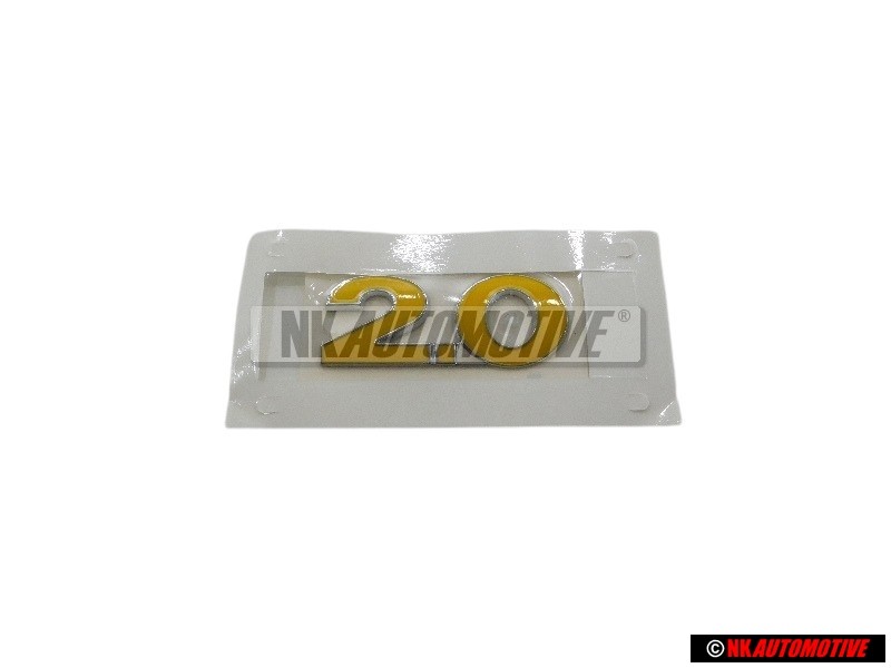 Genuine VW 2.0 Rear Boot Badge Emblem Yellow - 1J0853675ADPVQ