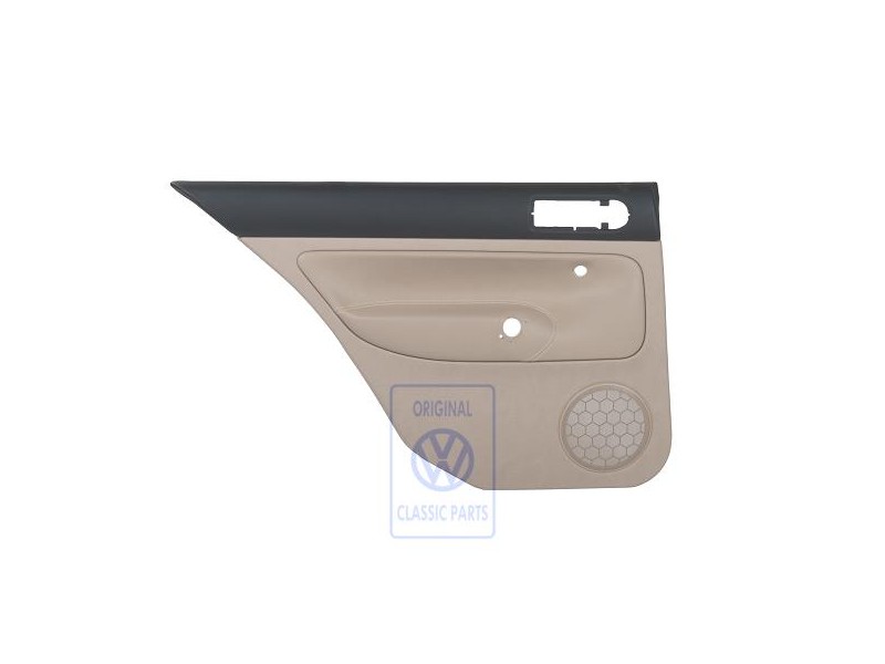 Genuine VW Door Panel Trim (Leather) Black/Light Beige - 1J6867211BPLKY