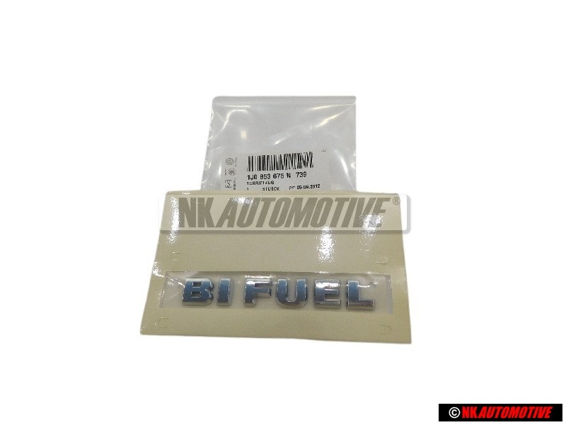 Genuine VW BI FUEL Rear Boot Badge Emblem Chrome - 1J0853675N 739