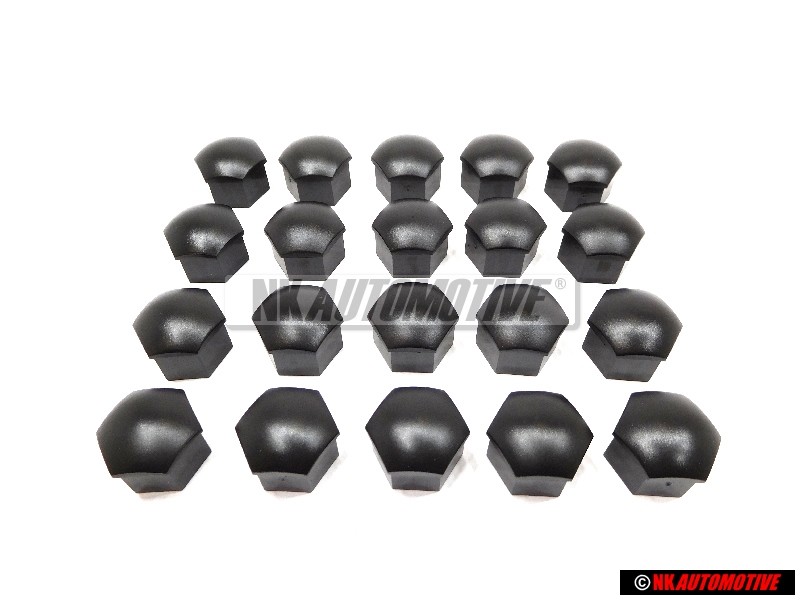 20x Genuine VW Wheel Bolt Cover Lug Nut Cap Black - 321601173A 01C