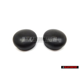 2x Genuine VW Wiper Arm Nut Cover Cap Satin Black - 1J0955205A 9B9