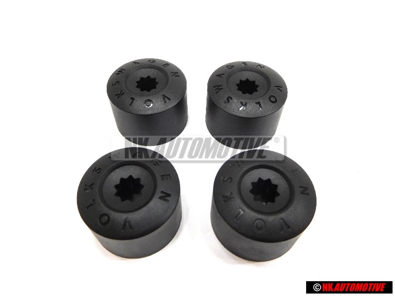 4x Genuine VW Cap - Wheel Bolt Satin Black - 3C0601173 9B9