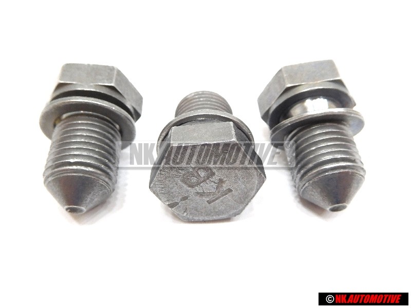 3x Genuine VW Oil Pan Drain Plug And Washer M14x1.5x22 - N 90813202